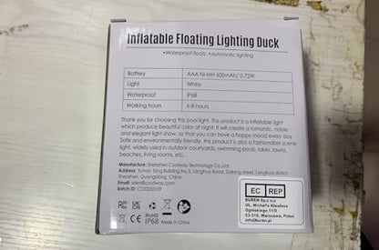 Solar Float Lights for Swimming Pool, Waterproof Pool Lights, 42 cm, Floating Light for Pond Duck Shape, Solar Powered Inflatable Solar Lamp for Pools, Ponds, Garden-2pcs