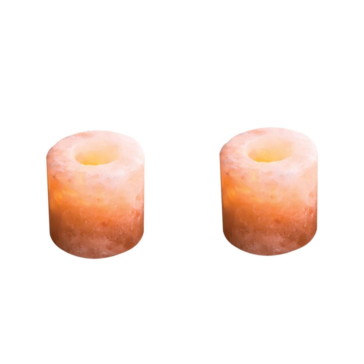PRETYZOOM 2pcs Himalayan Salt Candle Holder for Living Room Decor Unique Candlestick for Yoga and Meditation for Housewarming and Cozy Atmospheres