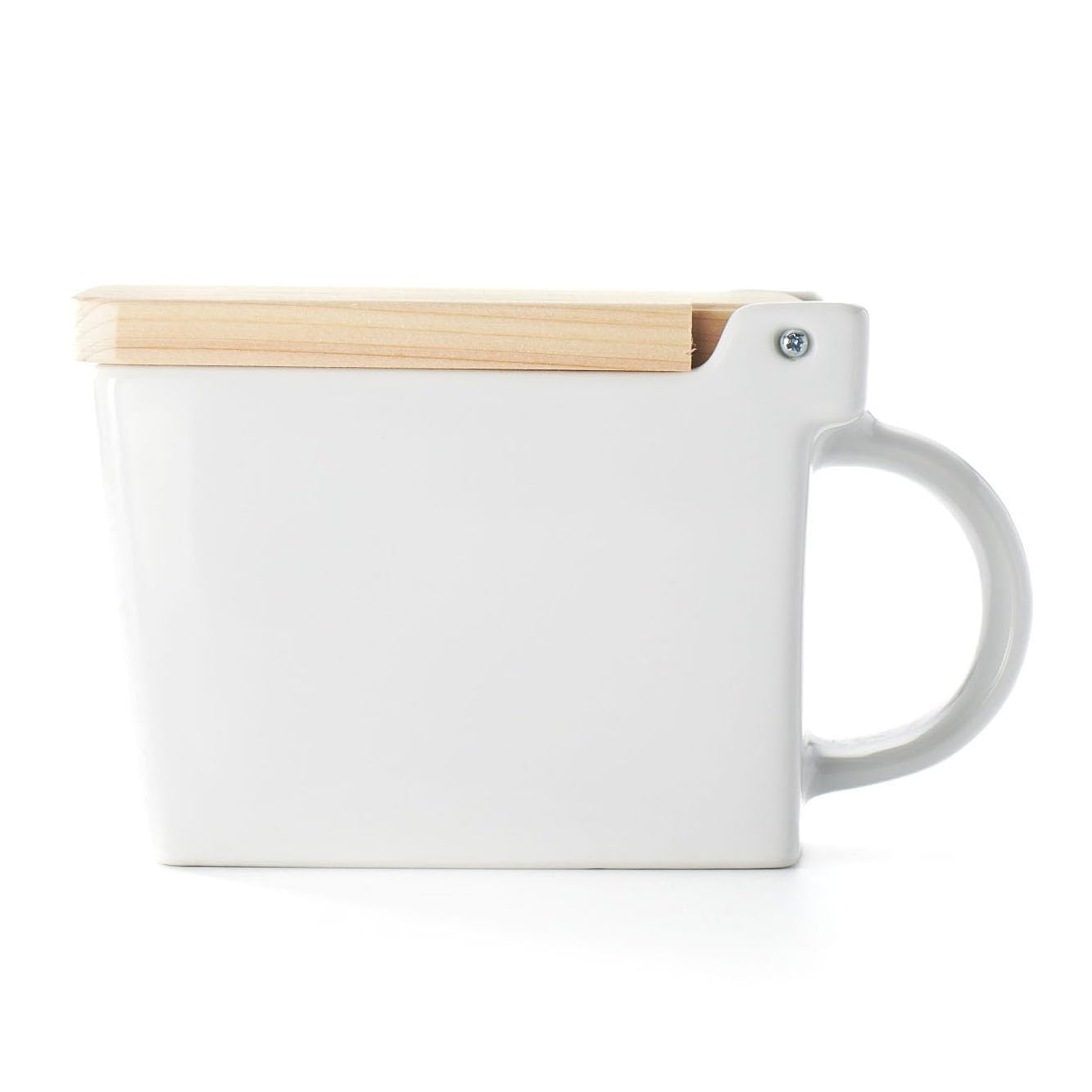 ZERO JAPAN Bee House Premium Salt Box with Hinoki Lid - Container for Sea Salt and Spices - Elegant Cellar for Kitchen Countertop - White, 16 oz