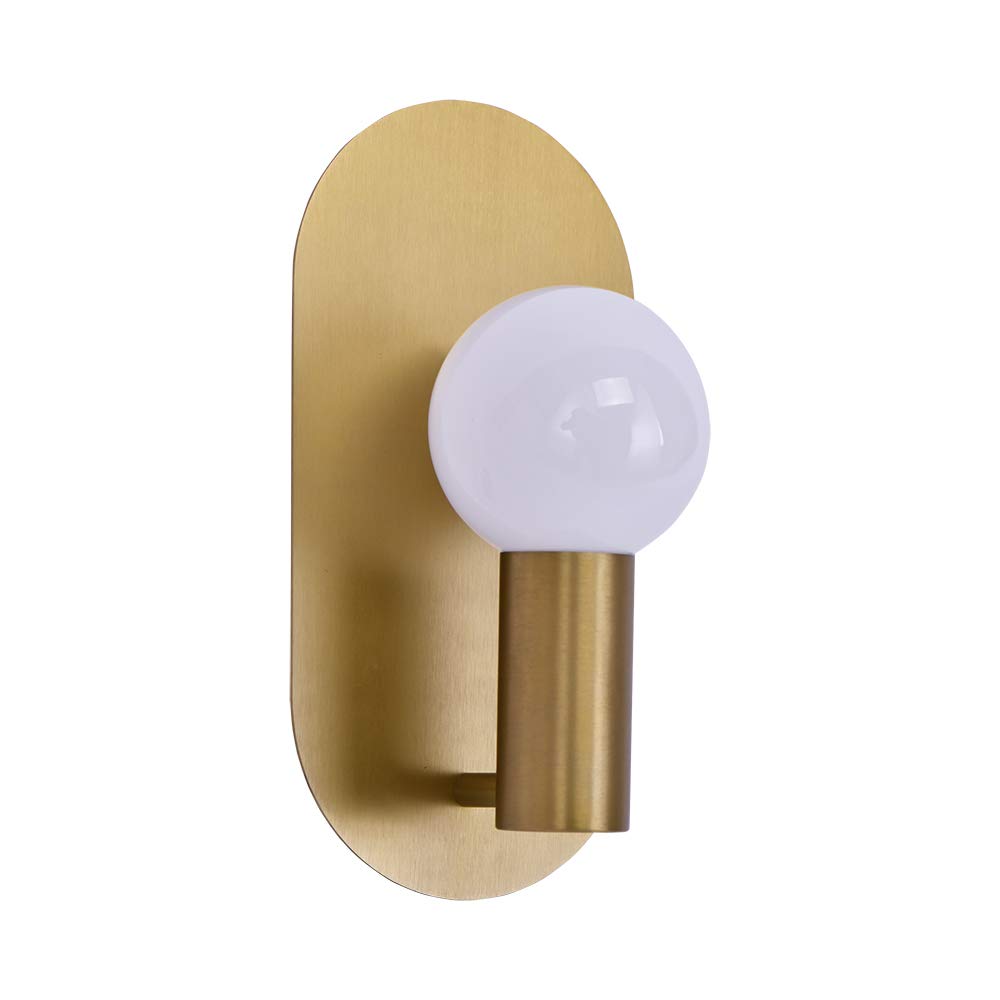 YEEZEMA Modern Wall Sconce Set of 2, Mid Century Sconces Wall Light, Brushed Gold Wall Lighting Fixtures, Oval Stylish Wall Mount Lamp Decor for Bathroom Mirror Vanity, Living Room, Bedroom, Hallway