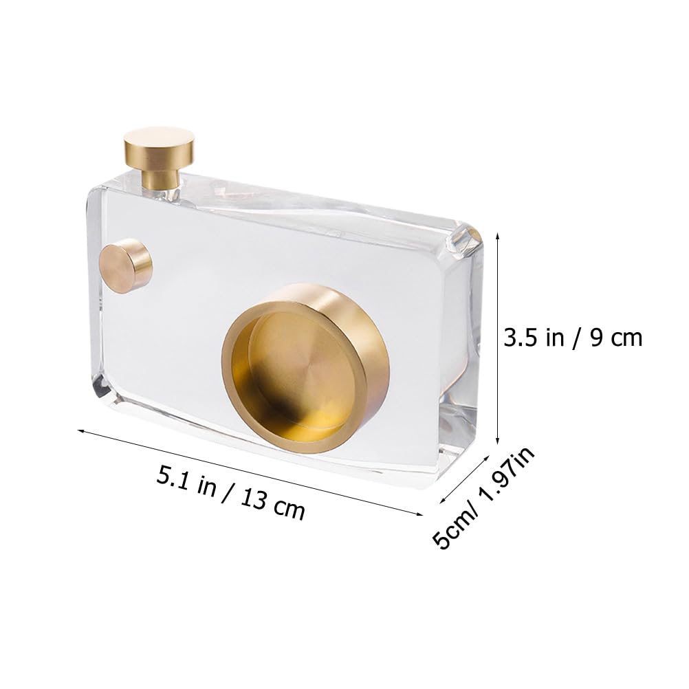 Angoily Crystal Camera Statue Charming Camera Decor for Home Office Elegant Tabletop Adornment present for Photography Lovers Stylish Miniature Decoration