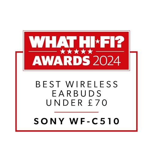 Sony WF-C510 Truly Wireless Earbuds – Small, Light, Bluetooth In Ear Headphones with Multipoint Connection, Ambient Sound, IPX4 Rating, Spotify Tap, Quick Charge, 22 HR Battery, iOS & Android - Black