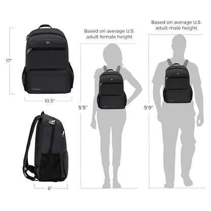 Travelon Anti-theft Packable Backpack Backpack, Black, Open 10.5 x 17 x 6 Packed 10.5 x 6 x 1, Anti-theft Packable Backpack