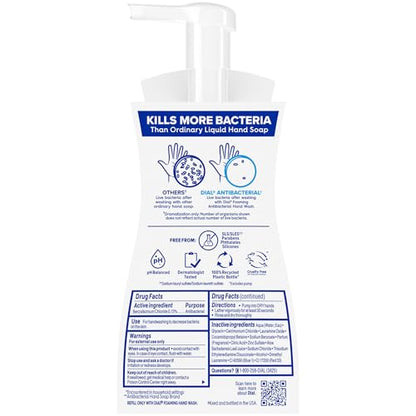 Dial Antibacterial Foaming Hand Wash, Spring Water, 7.5 fl oz (Pack of 6)