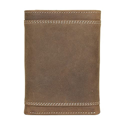 WOLVERINE Men's RFID Blocking Trifold Wallet, Rigger, Rugged-Brown, One Size