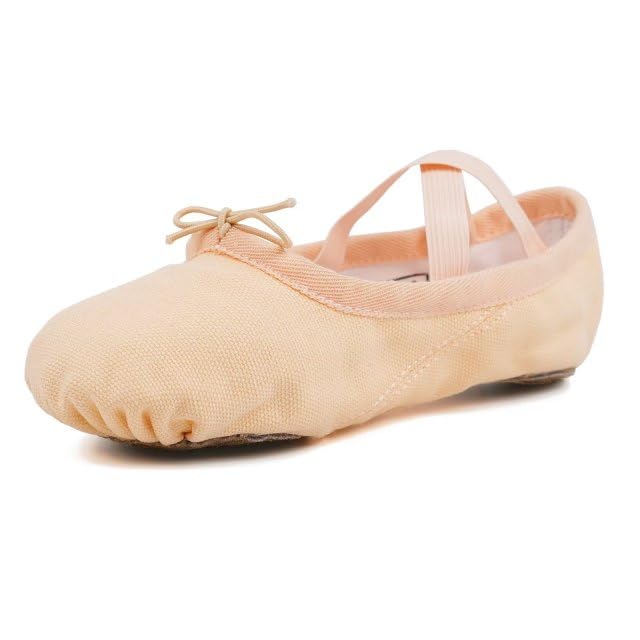 s.lemon Ballet Shoes for Girls,Canvas Ballet Slipper Ballerina Dance Flats Gymnastic Shoe Kids Adult SF Pink 36