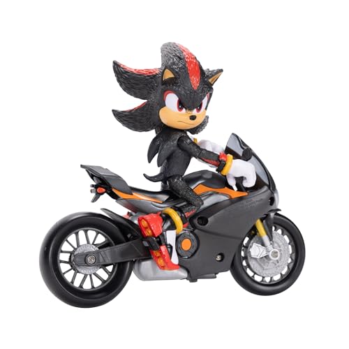Sonic 3 MOVIE Sonic the Hedgehog Shadow Figure & Motorcycle by Jakks Pacific, Officially Licensed Movie Collectible, Stands 5” / 12.7 cm Tall, Premium Action Figure, Suggested for Ages 3+