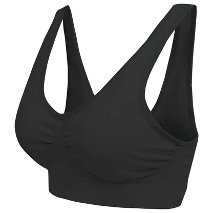 Blu Apparel Multipack Seamless Comfort Bras Sleep Bras Sizes 8-24 Not Padded Wireless (UK, Alpha, L, Regular, Regular, Black/White/Nude 3 Pack)