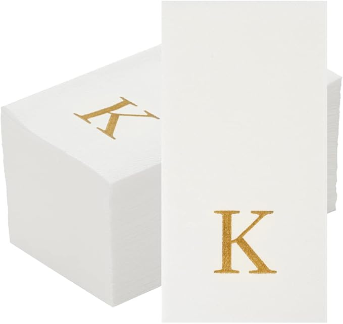 Luxenap 15.8 X 7.9 Inch Linen-Feel Guest Towels, 50 Lettered Hand Towels