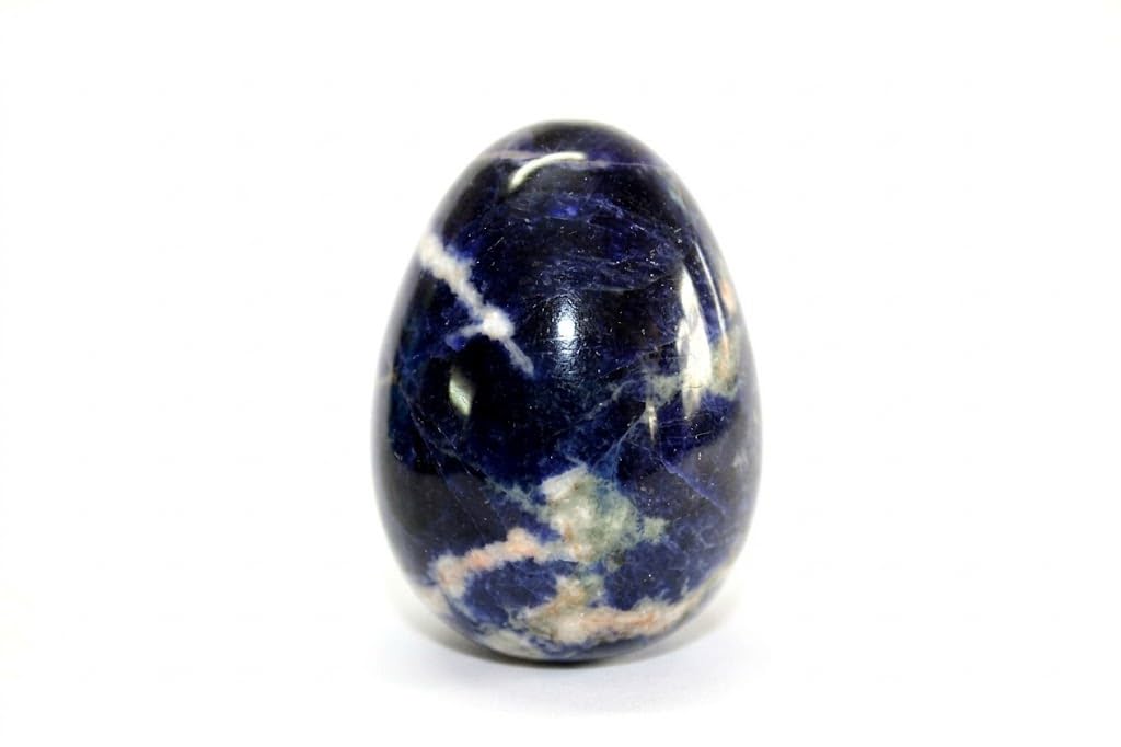Jet Sodalite Gemstone Egg 2 Inch – Natural Crystal Decorative Stone for Home Décor, Meditation & Collection
