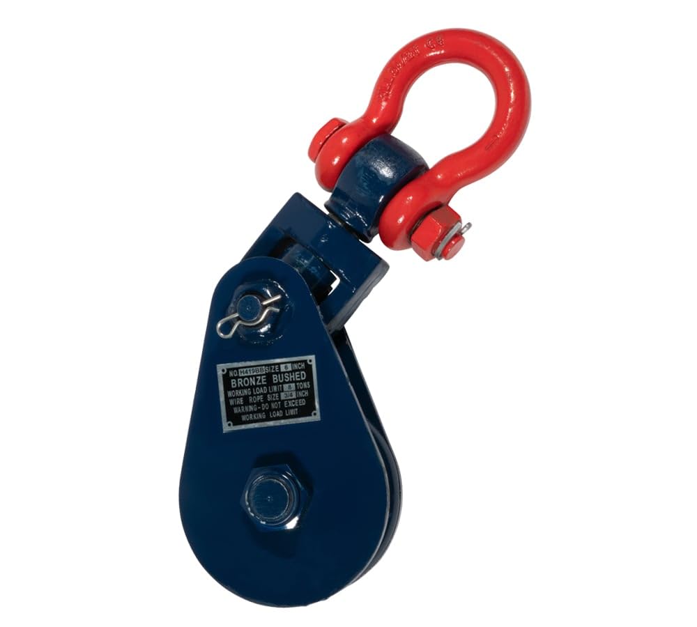 Mytee Products 8 Ton Snatch Block w/Shackle Crane 3/4 Wire Rope Sheave Tow Axle Lift Truck