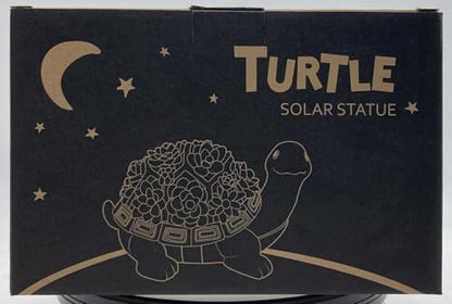 Goodeco Solar-Powered Turtle Garden Ornaments with LED Lights & Succulent Accents - Outdoor Decor for Patio, Balcony, Yard - Birthday Gifts for Women, Mum, Unique Tortoise Statue Housewarming Ideas