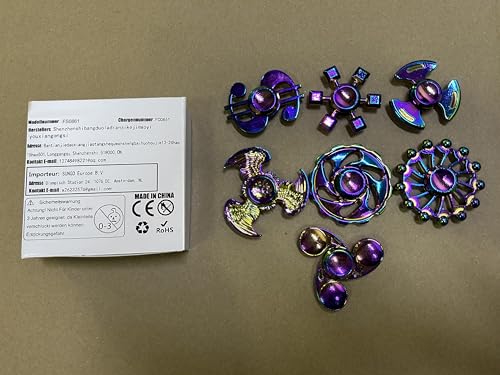 Cool Fidget Pack Toys Set, Novelty Fidgets Spinners Rainwbow Finger Hand Spinner Metal Fidget Chain Cube Kit Focus Autism Toy Fingertip Gyro Stress Relief Spiral Twister Anti Anxiety Gifts Kids Adults