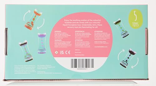 THE TWIDDLERS 5 Liquid Motion Timers Sensory Timer Hourglasses - 14cm, 5 Colours - Kids Water Bubble Lava Lamp Calming Sensory Toys for Autism, Stress Relief, Relaxation, ADHD