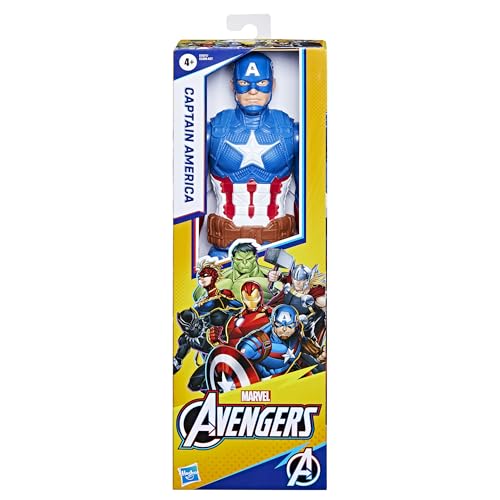Marvel Avengers Titan Hero Series Captain America 12” Action Figure, Blue