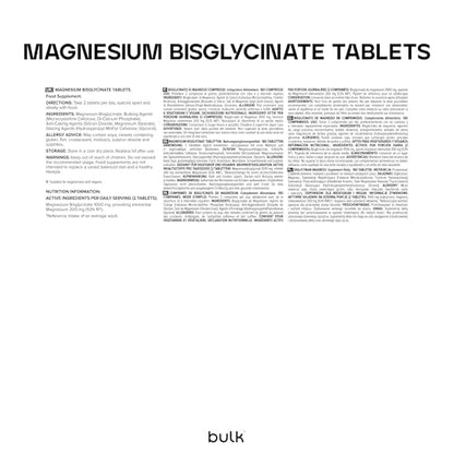 Bulk Magnesium Glycinate Bisglycinate Tablets, 500mg, 180 Tablets, High Absorption, Supports Muscle Function, Sleep, Bone Health and Energy, Vegan, Non-GMO, Gentle on Stomach, Packaging May Vary