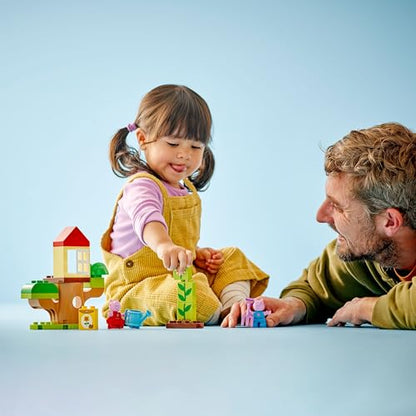 LEGO DUPLO Peppa Pig Garden and Tree House Toy for 2+ Year Old Toddlers, Girls & Boys - Fine Motor Skills Toys with 2 Figures, Flower Bricks and Accessories - 10431