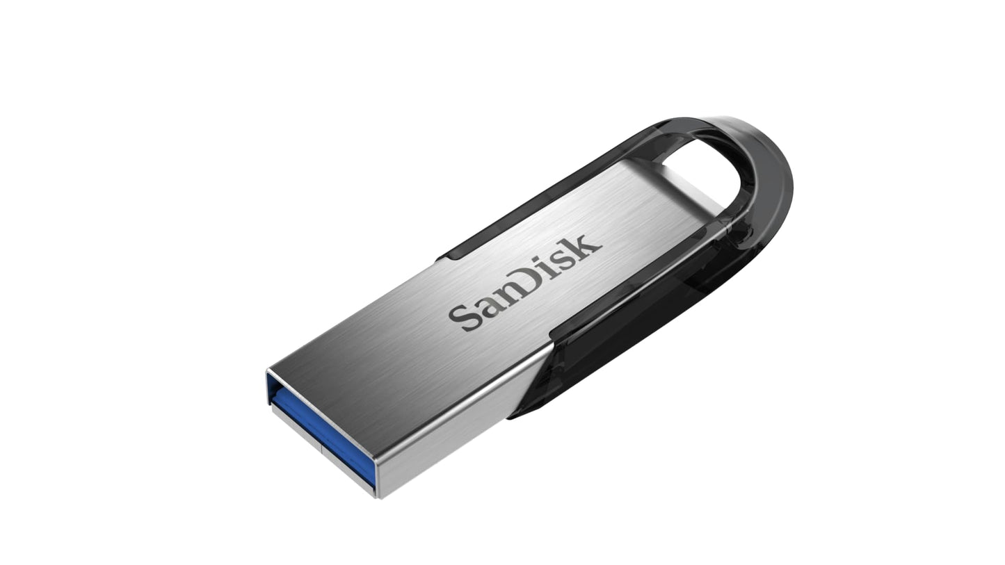 SanDisk 128GB Ultra Flair USB 3.0 Flash Drive USB stick, Memory stick with transfer speeds up to 150 MB/s, Password protection, Durable, Sleek Metal Casing Silver/Black