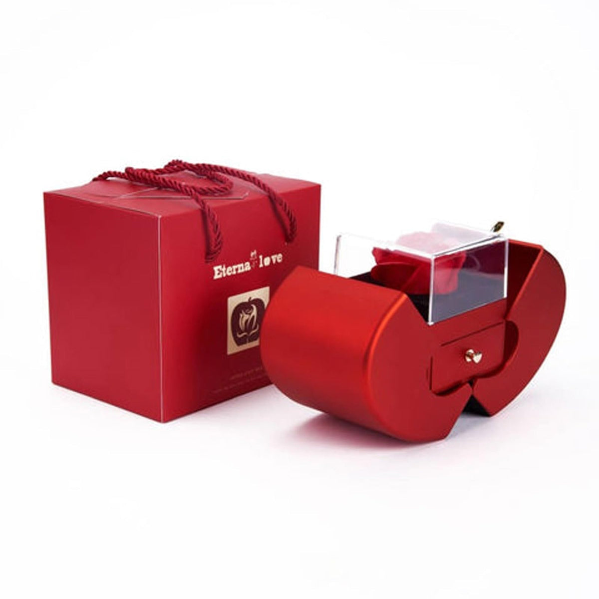WLWXMH Preserved Handmade Red Rose With Hollow Clavicle Necklace, Jewelry Boxes with Necklace, Present For Girlfriend,Wife,Mom