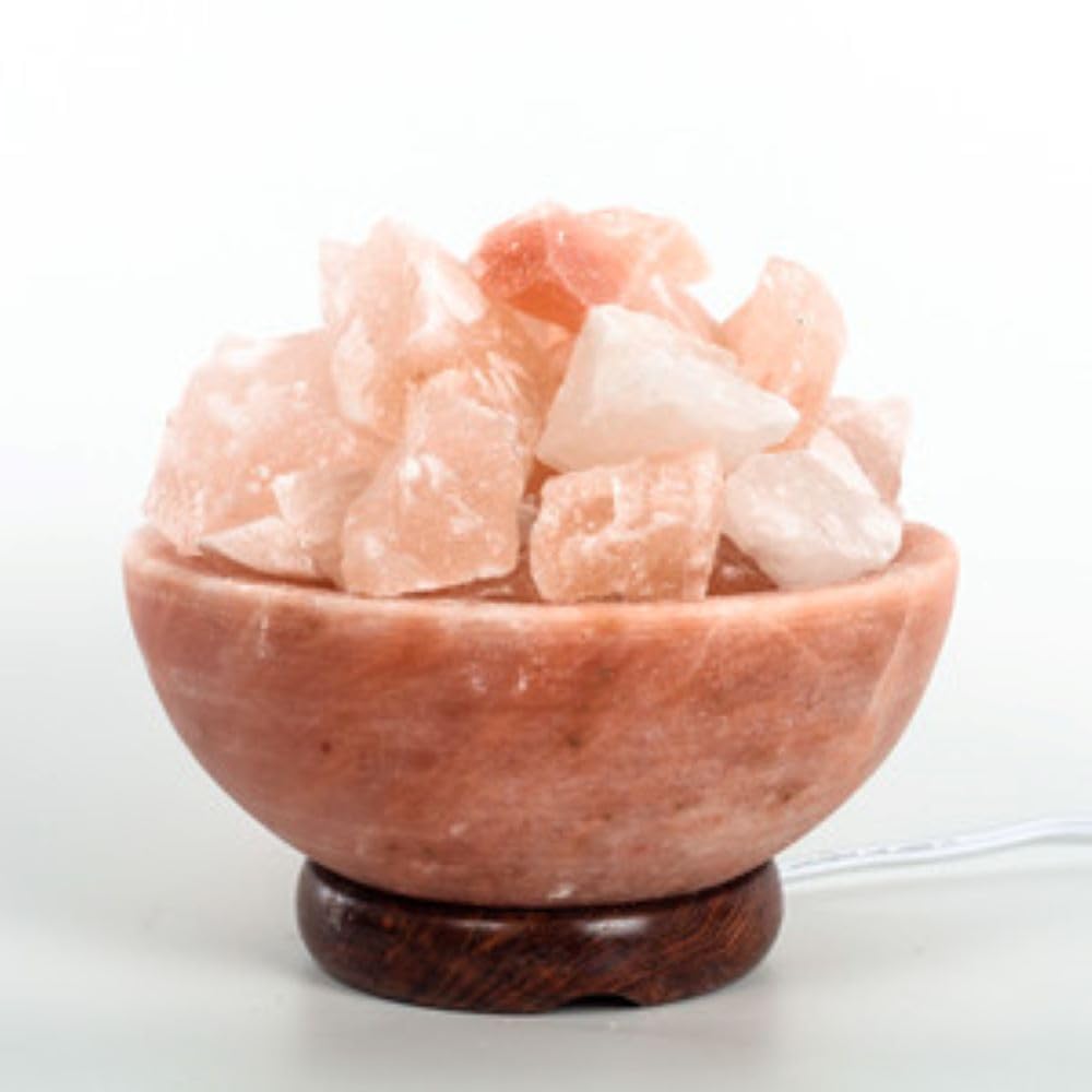 Himalayan Salt Lamp Abundance Bowl, Prosperity, Firebowl Bowl Salt Lamp with Chunks and Cord!