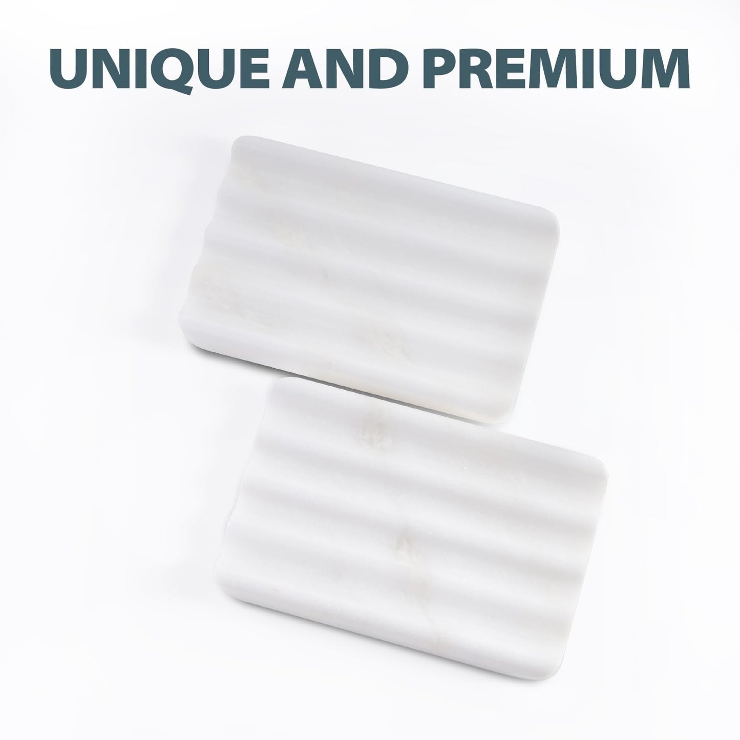 Soap Dish, Marble Soap Holder for Shower, Bar Soap Holder with Water Ripple Design, Easy Cleaning Soap Saver for Kitchen Sink，Bathroom, Executive African Natural Stone Soap Tray(Namib Bianco)
