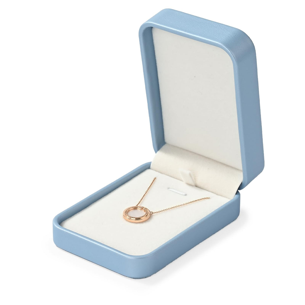 Papten PU Leather Necklace Box Velvet Interior Necklace Gift Box Jewelry Gift Pendant Box Necklace Case For Birthday, Proposal, Engagement, Wedding, Valentine's Day (Blue)