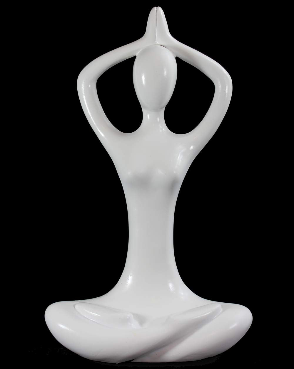 Seraphic Yoga Mountain Pose Statue/Sculputure Gifts for Women, Home or Room Decor, White Prayer Hands Statues/Figurines, 8" Tall