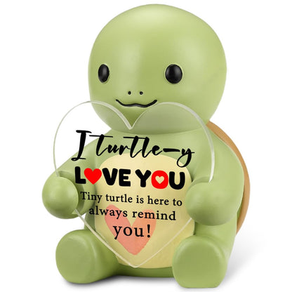 FOUGSTA Inspirational Office Decor, Cute Turtle Heart Gift for Kid, Teen, Positive Desk Decor Gifts for Women, Men, Cute Heart Turtle Decor for Home Office, XXS5