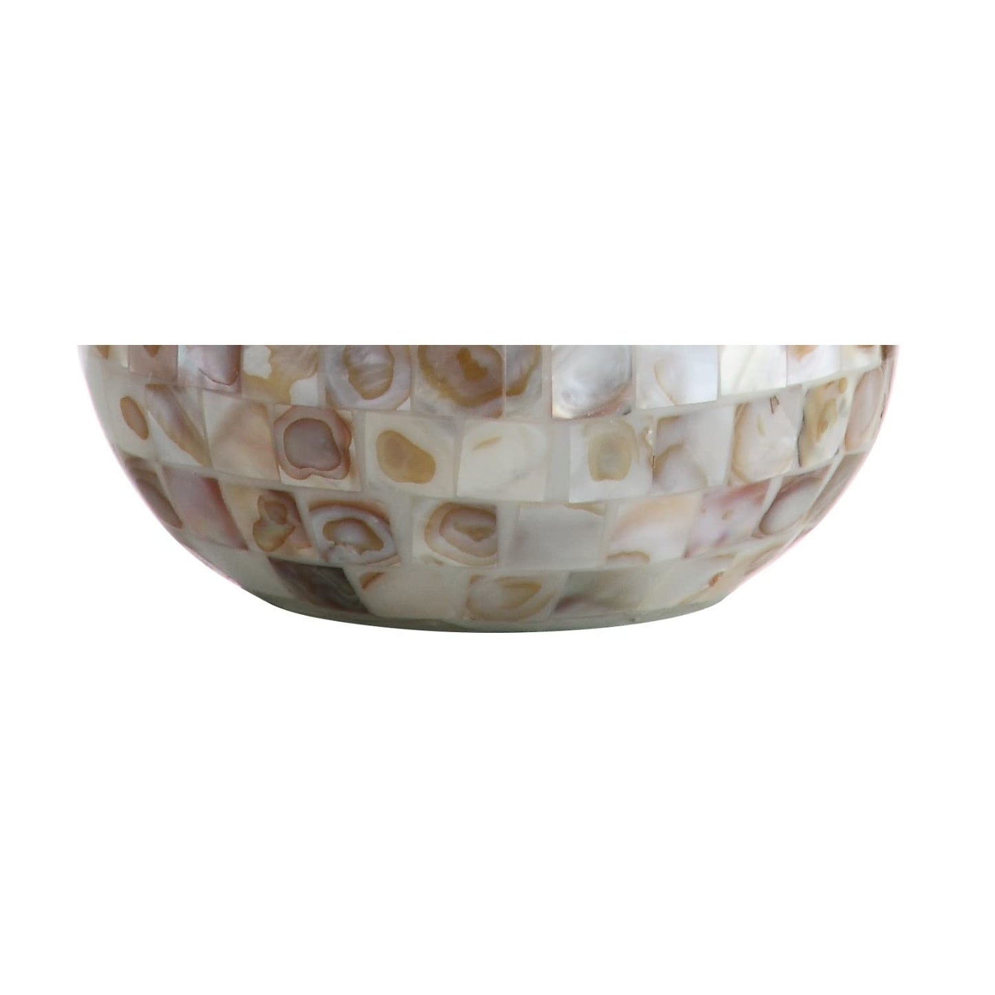 JONATHAN Y 20.5" Seashell Coastal Mini LED Table Lamp for Living Room Office, White Linen Drum Shade, Modern Mother of Pearl Bedside Nightstand Lamp, LED Bulb Included JYL1024A
