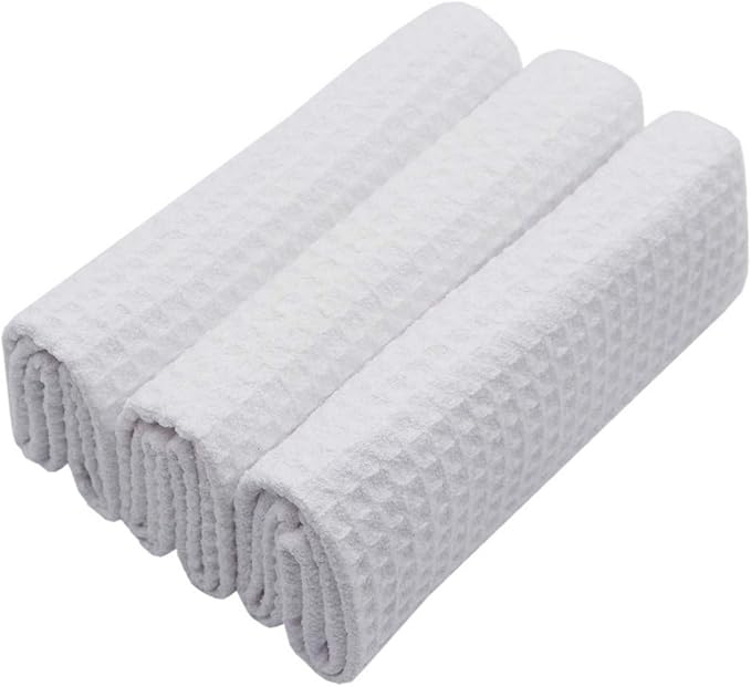 Waffle Weave Kitchen Towels Thick Microfiber Dish Drying Towels Absorbent Tea