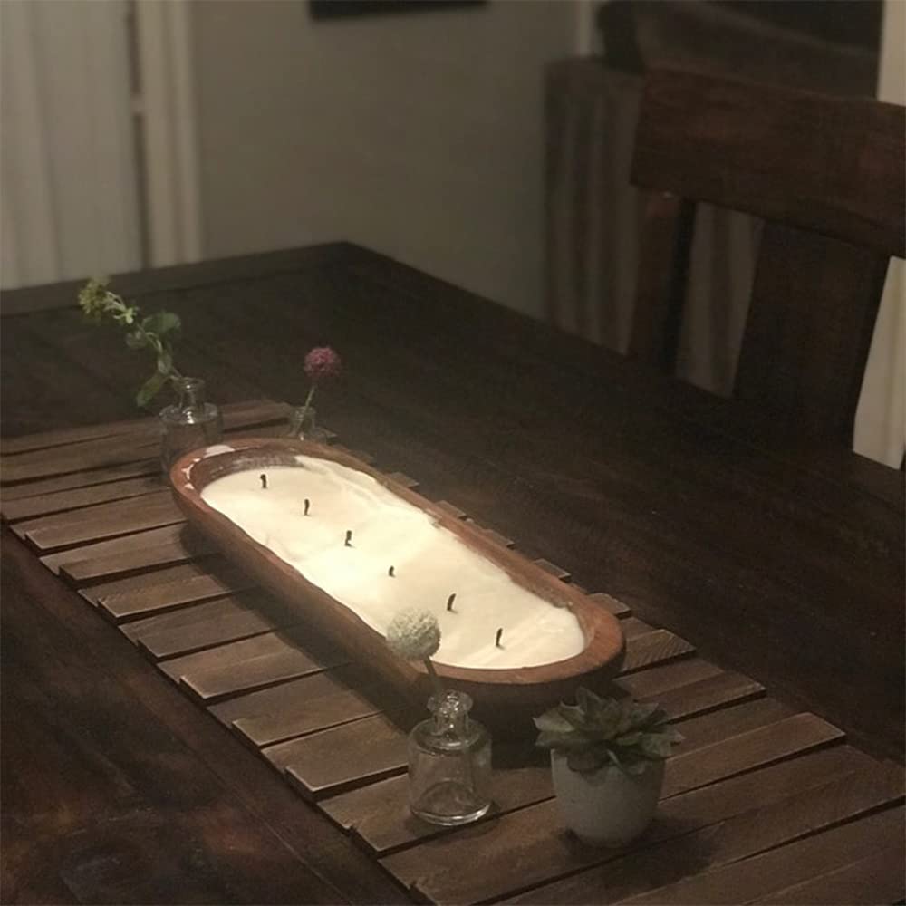 Wooden Table Runner,Natural Durable Wood Table Runner,25 x 12 Inches,Coffee Table Runner with Thick Felt Backing,Table Decorations for Dining Room,Farmhouse Decor,Wedding Decor,Brown