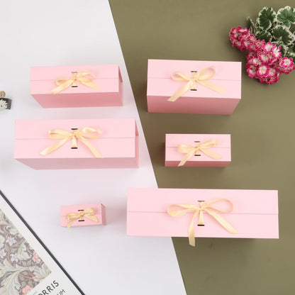 BoxSkivra Large Gift Boxes with Lids 5 Pack 13X11X5.3 Inch Large Pink Gift Box with Ribbon Foldable Gift Boxes for Presents、Graduation、Birthdays、Valentine's day、Shredded Paper for Gift Box with Cards