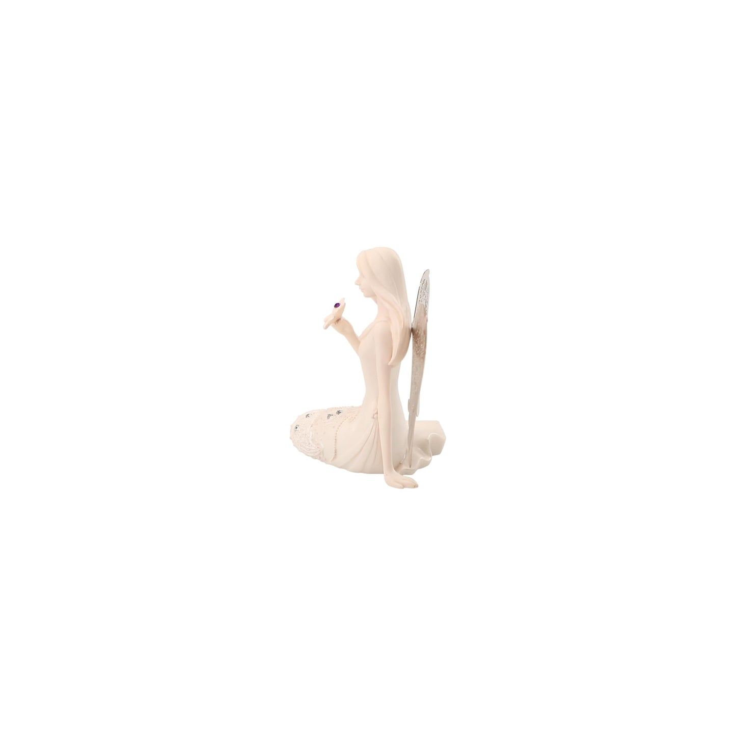 Little Things Mean A Lot February Monthly Angel Figurine, 3-1/2-Inch, Includes Gemstone on Butterfly