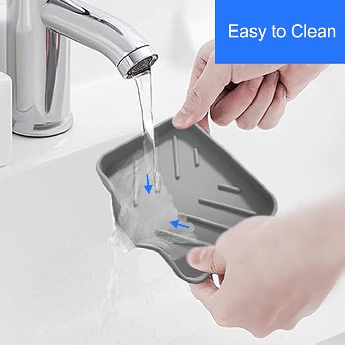 Sponge Holder with Drain Spout, Silicone Sponge Tray