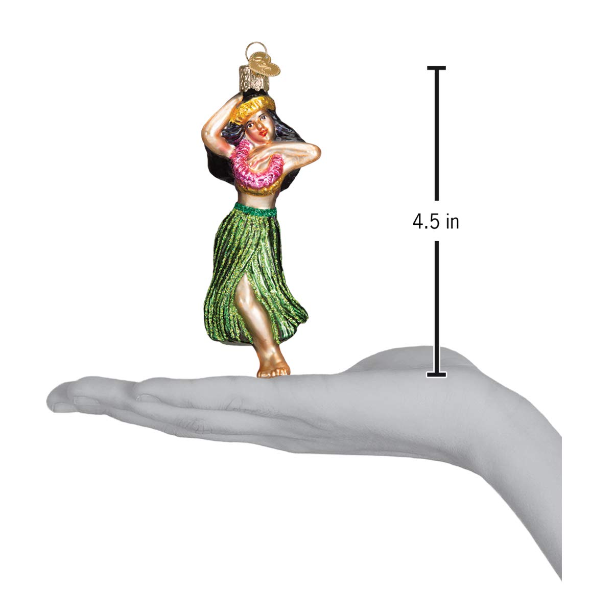 Old World Christmas Hula Dancer Glass Blown Ornament for Christmas Tree, Handcrafted Holiday Decoration, Dance Collection