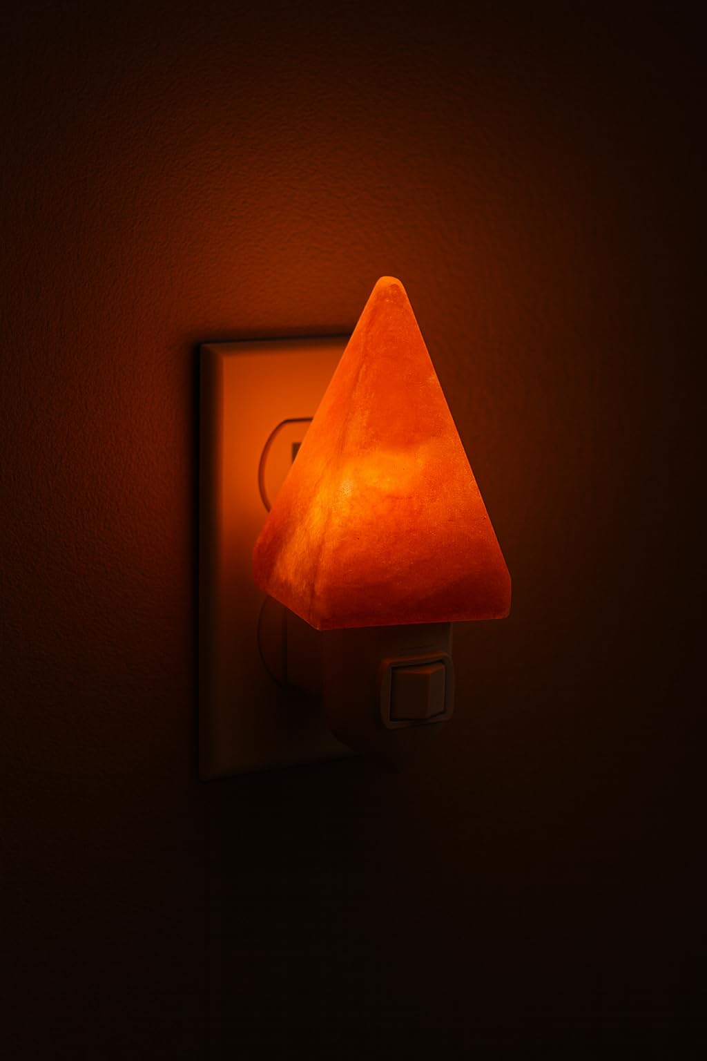 NatureBoost Himalayan Pink Salt Night Lights (Pyramid, 1) Decorative Ambient Night Lights for Bedroom, Bathroom, Nursery & Home Décor