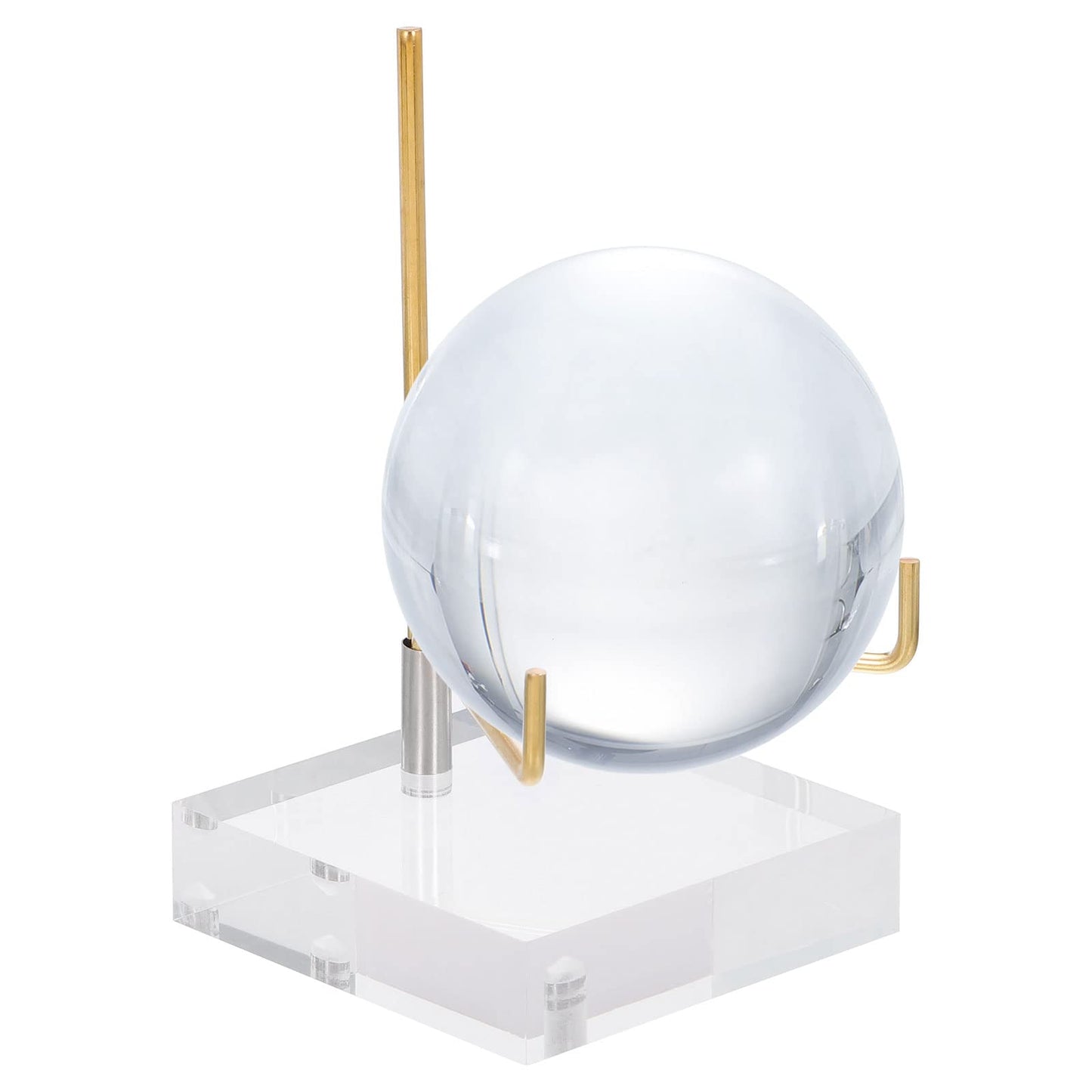 PATIKIL 2.4" x 2.4" x 1" Acrylic Display Stands, Display Easel Holder Brass Arm Crystal Display Stand for Mineral Gemstone, Clear