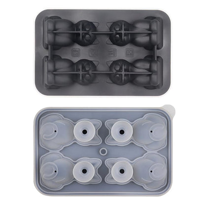 3D Cat Ice Cube Mold, Admaison Ice Cube Tray with Funnel with Funnel for Cocktails, Bourbon,Brandy, Whiskey Gifts for Men, Silicone Fun Shapes Black Cute (CAT)