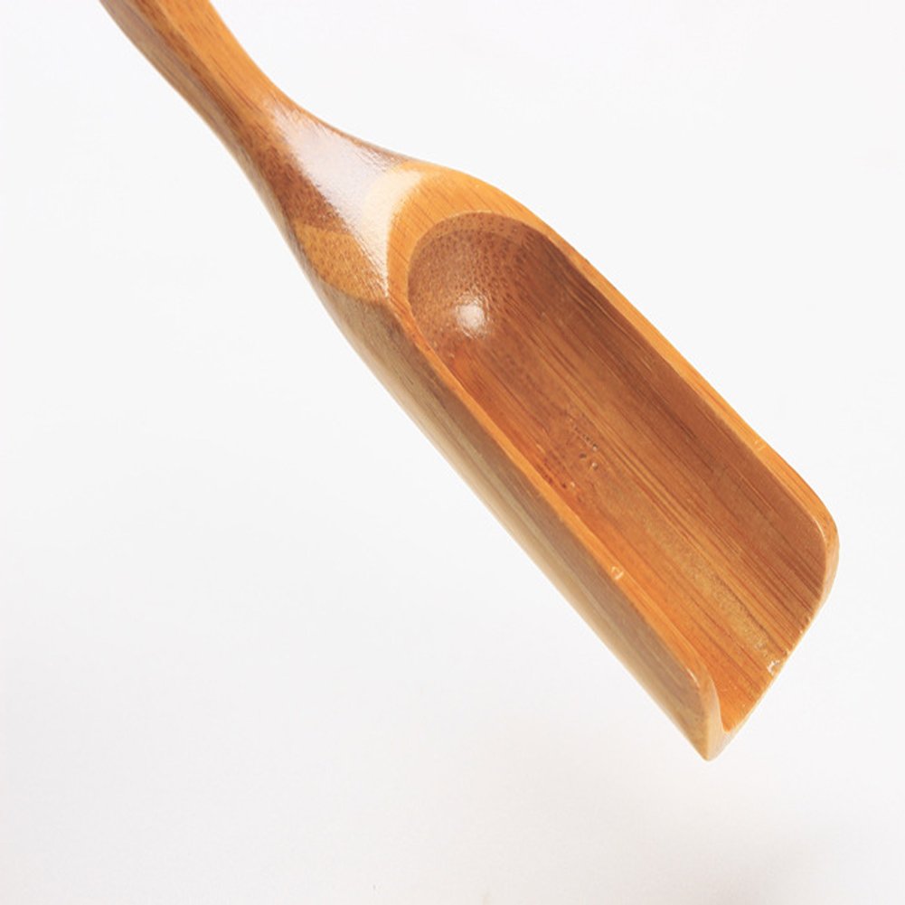Tea Spoons Natural Bamboo Tea Spoon for Loose Tea ，Cucumis 6Pcs Kung Fu Tea Spade Natural Bamboo Wood Spoons for Scooping Coffee Powder,Tea，Salt，Yeast, Superfood Powders，Cacao