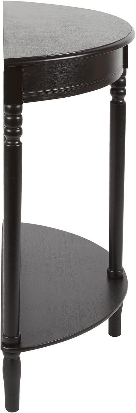Decor Therapy Half Moon Entry Table, With Shelves & Easy Assembly, Farmhouse Entryway Table, Black, Wood - (28.5" x 11.8" x 28.5")