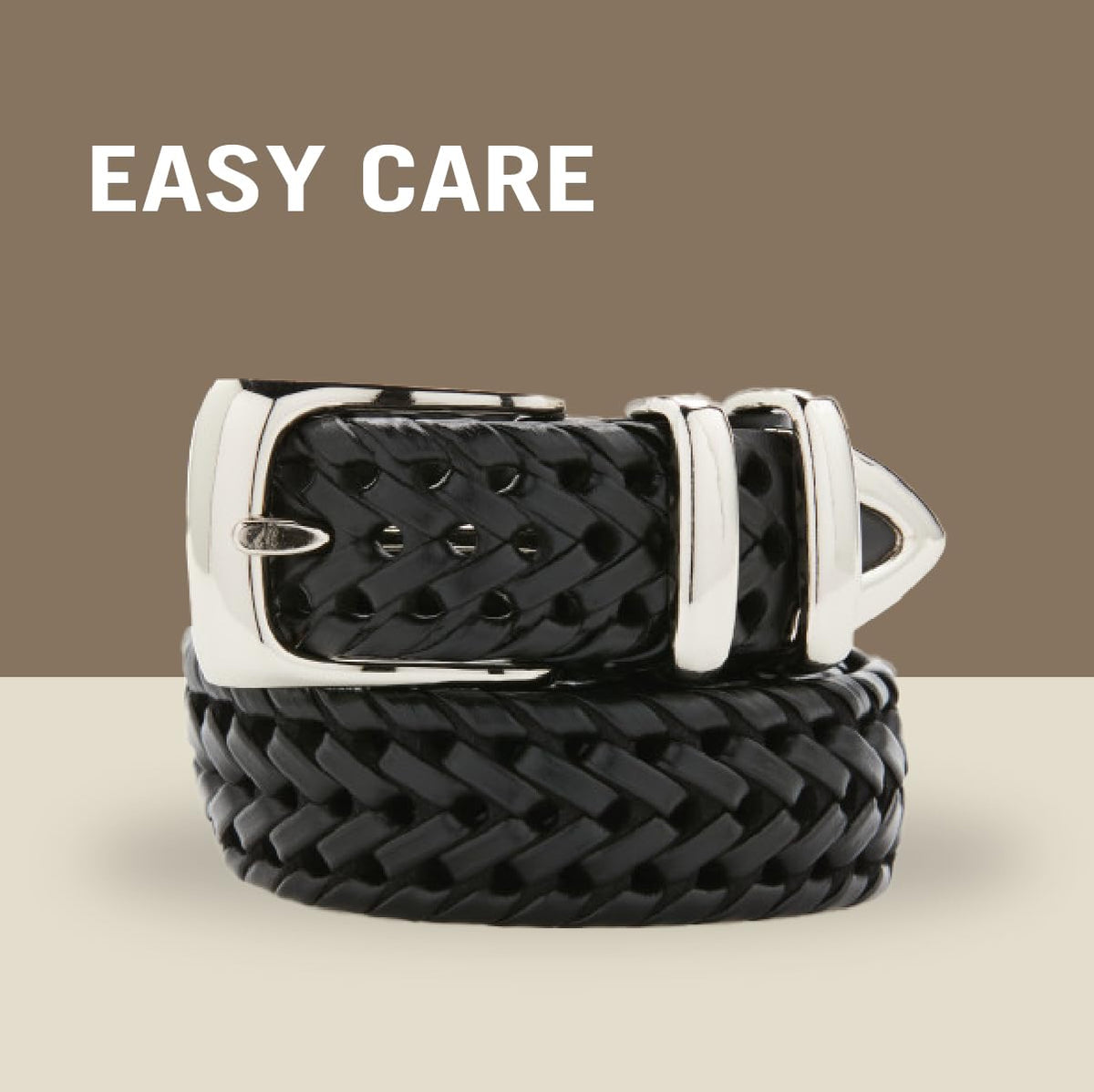 Perry Ellis Men's Portfolio Braided Leather Belt, Black, 30