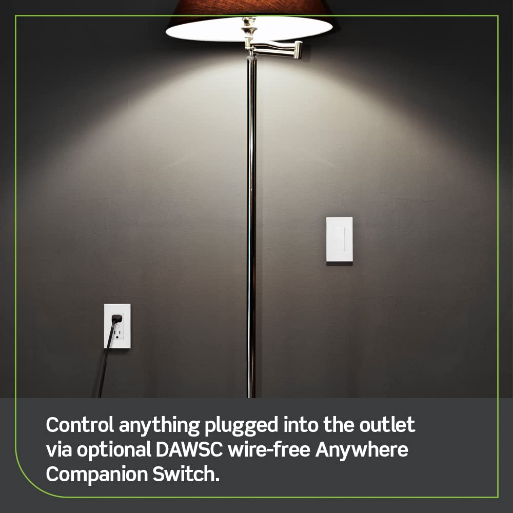 Leviton Decora Smart Switch, Wi-Fi 2nd Gen, Neutral Wire Required, Works with Matter, My Leviton, Alexa, Google Assistant, Apple Home/Siri & Wired or Wire-Free 3-Way, D215S-1RW, White