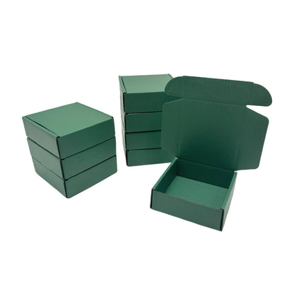 50 Pcs 4.7 x 4.7 x 1.6 Inches Mini Size Corrugated Cardboard Gift Boxes Recyclable Shipping Boxes for Packing Jewelry Ornament Gift Craft Packaging Supplier (Hunter Green)