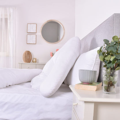 Lancashire Textiles Orthopaedic Batwing Shaped Neck & Back Support Pillow for Help with Cushioning and Sitting Complete with White Removable Pillowcase