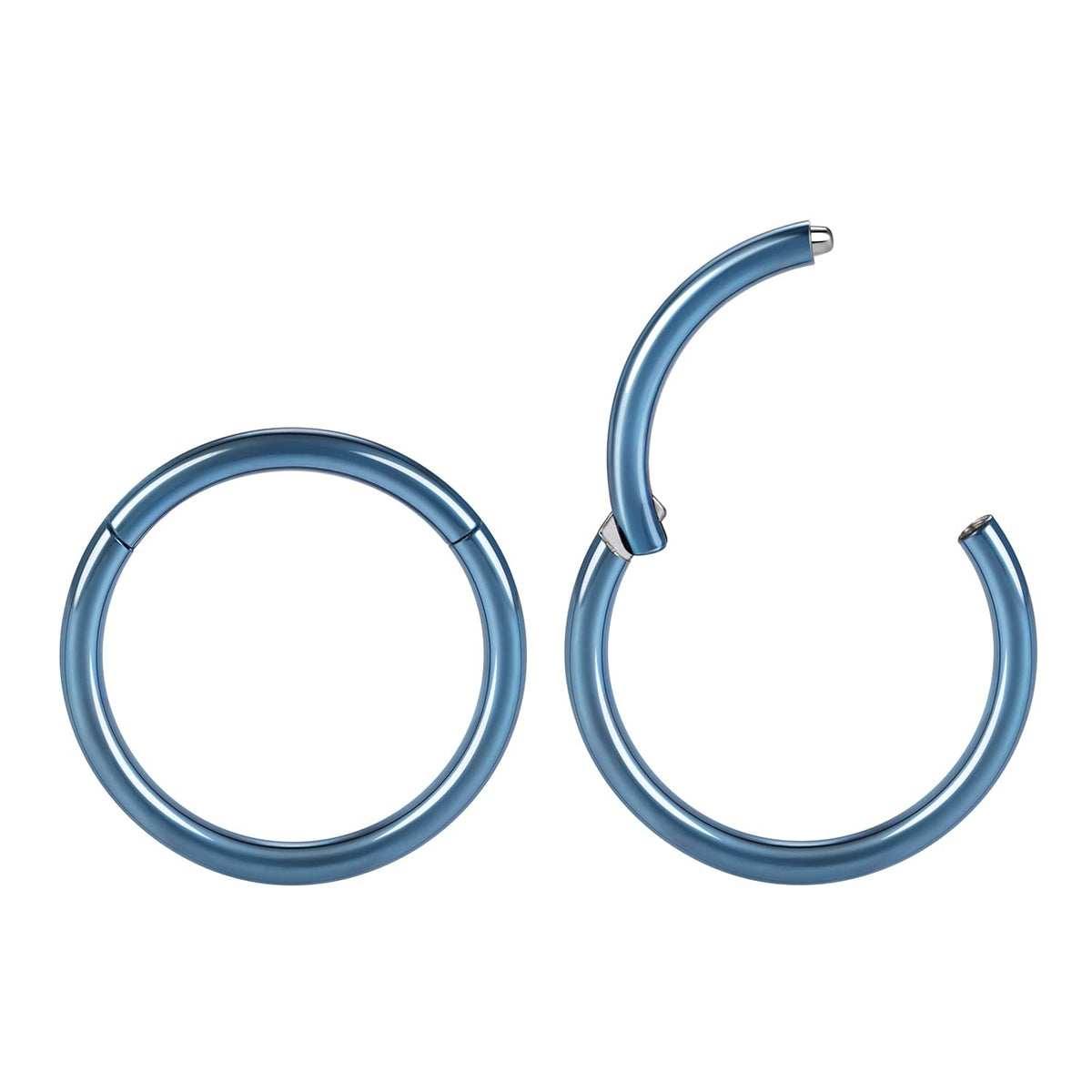 16g Nose Ring Hoop Earrings Blue Nose Hoops 16 Gauge Lip Rings Septum Hoop Seamless Septum Clicker 8mm Septum Ring Cartilage Earring Helix Earring Rook Earrings Nose Rings Surgical Steel