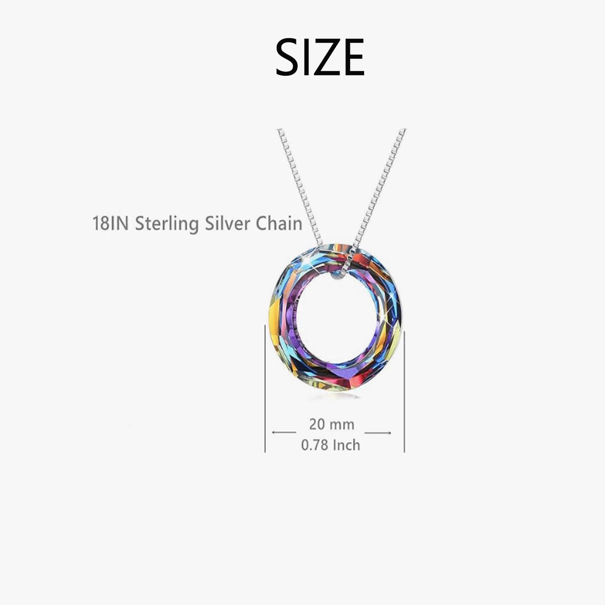 AOBOCO Circle Crystal Necklace 925 Sterling Silver Volcano Crystal Pendant Necklace for Women Volcanic Jewelry for Women Christmas Birthday Holiday Gifts (Dia 0.78" Circle Volcano)