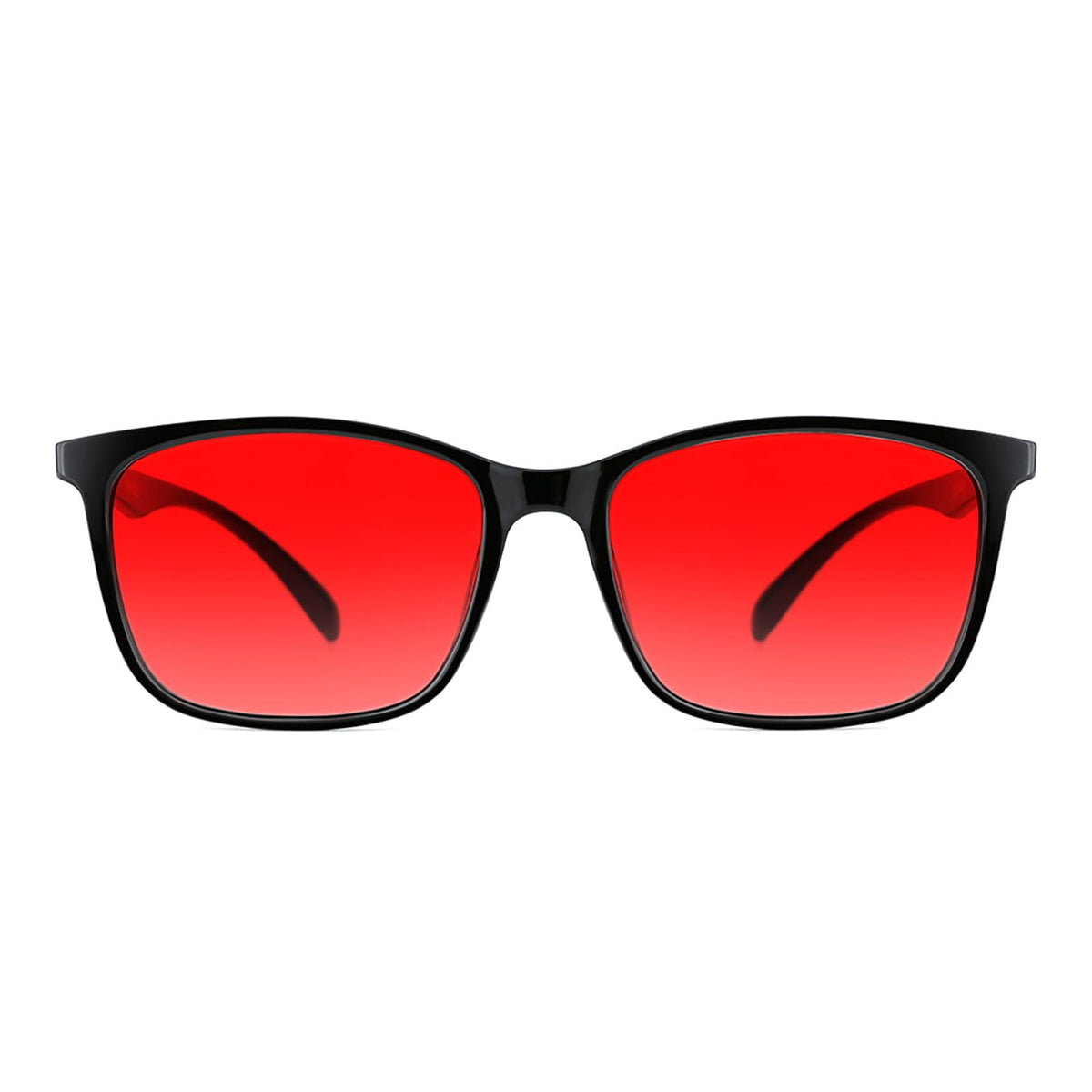 TIJN Sleep Glasses for 99.9% Blue Green Light Blocking Dual AR Coatings Red Lens for Computer Gaming Reduce Eyestrain, TR90, Black