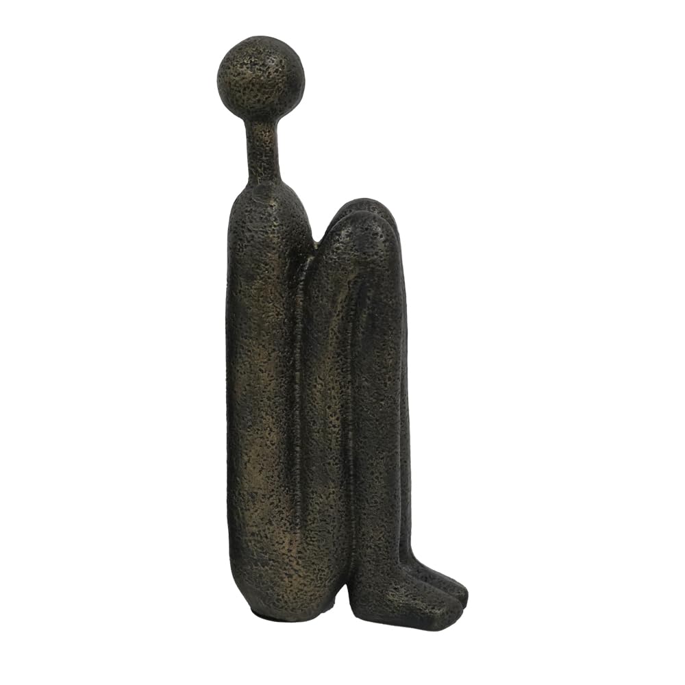 Thinker Decorative Bookends for Shelves, 1 Pair Heavy-Duty Book Ends Holder, Resin Book Stopper for Office Home Living Room Decor