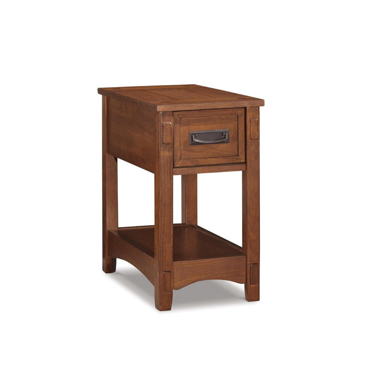 Signature Design by Ashley Breegin End Table With Drawer and Shelf, Mission-Style, Veneers and Wood Construction for Living Rooms and Bedrooms, 13' x 22'