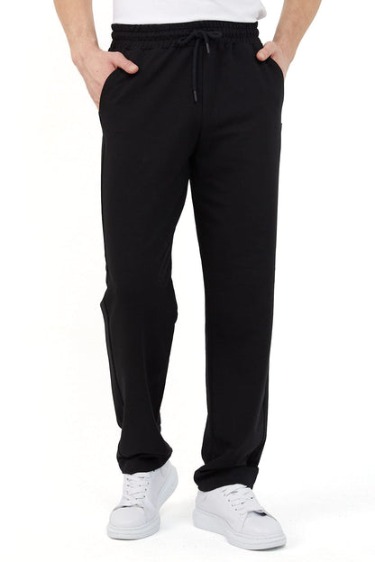 COMEOR Men's Cotton Jogging Pants - Long Men's Sweatpants - Men's Jogger Training Trousers, Relaxing Track Suit Bottom (Black, M)
